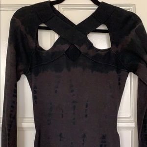 All Saints Long Sleeve Tie Dye Knit Mini Dress